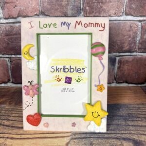 ''I Love My‎ Mommy'' Skribbles RUSS Picture Photo Frame Ceramic Holds 4 x 6